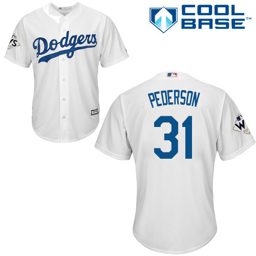 Dodgers #31 Joc Pederson White New Cool Base World Series Bound Stitched MLB Jersey
